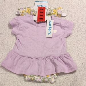 9M: 2 Piece Carter's Purple Baby Dress Set